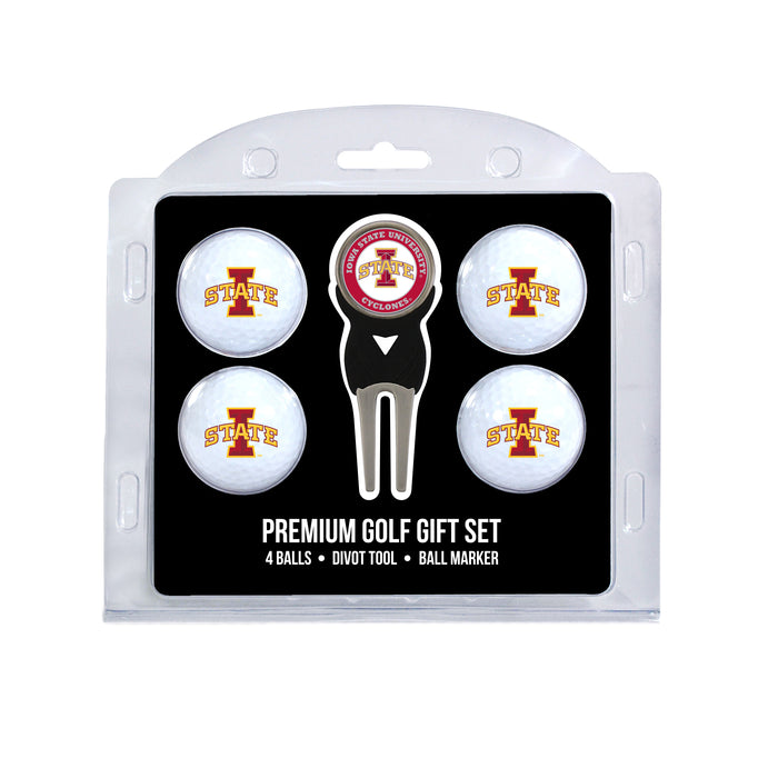 Iowa State Cyclones four ball golf gift set with divot tool and ball marker