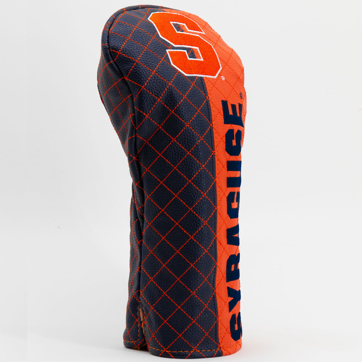 Syracuse Orange Split Quilted Driver Headcover, angled view