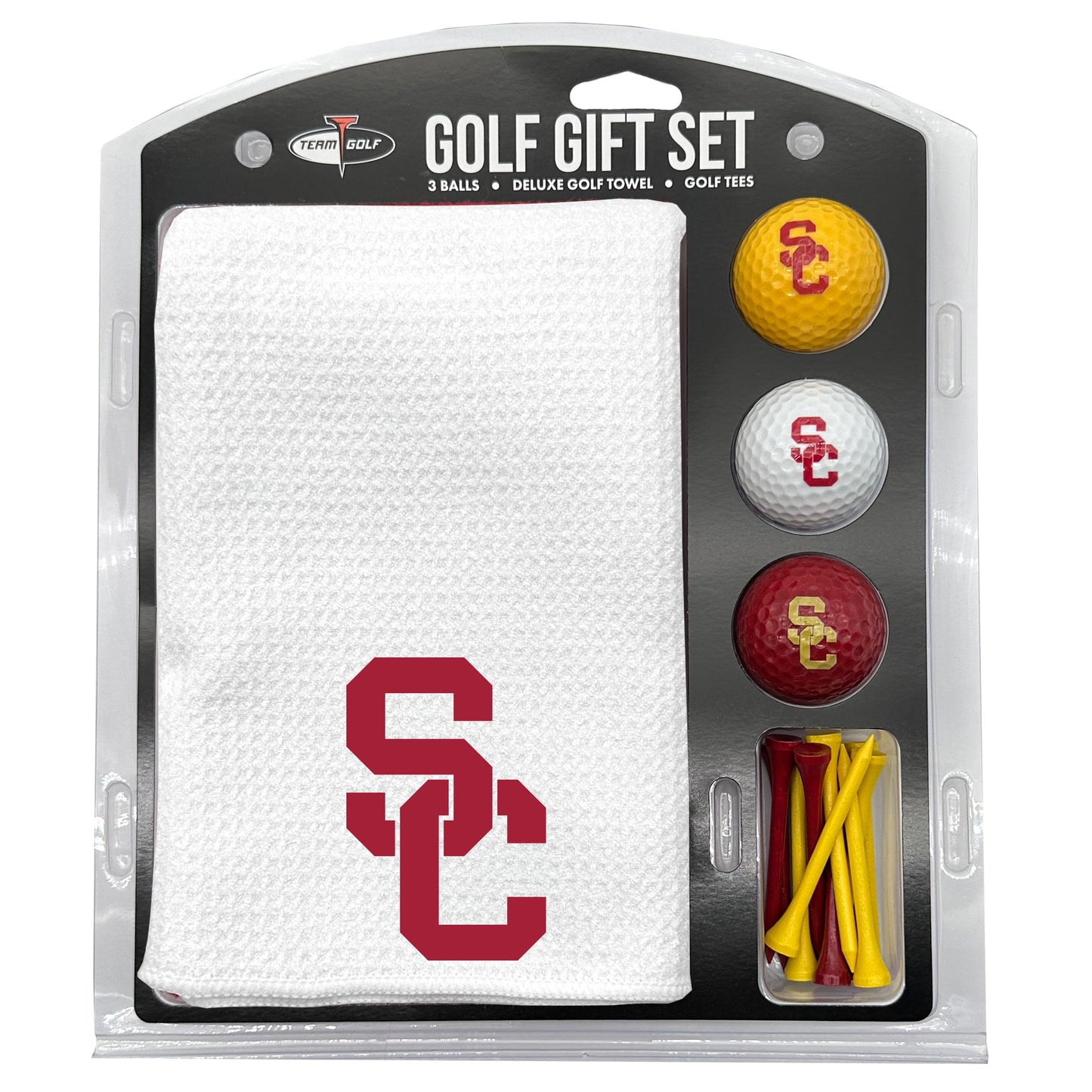 USC Trojans White Microfiber Towel Golf Gift Set - Club Rehab