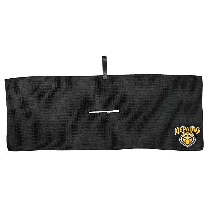 DePauw Tigers 16 x 40 microfiber golf towel with team logo