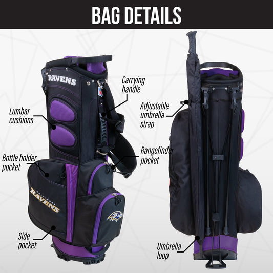 Baltimore Ravens Fairway Stand Bag - Image 2 - Club Rehab