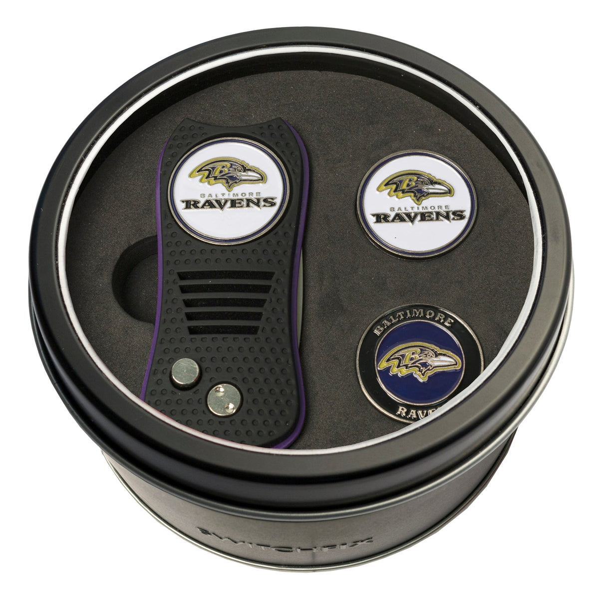 Baltimore Ravens Switchblade divot tool and ball marker tin gift set
