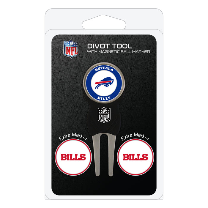 Buffalo Bills divot repair tool and three ball markers