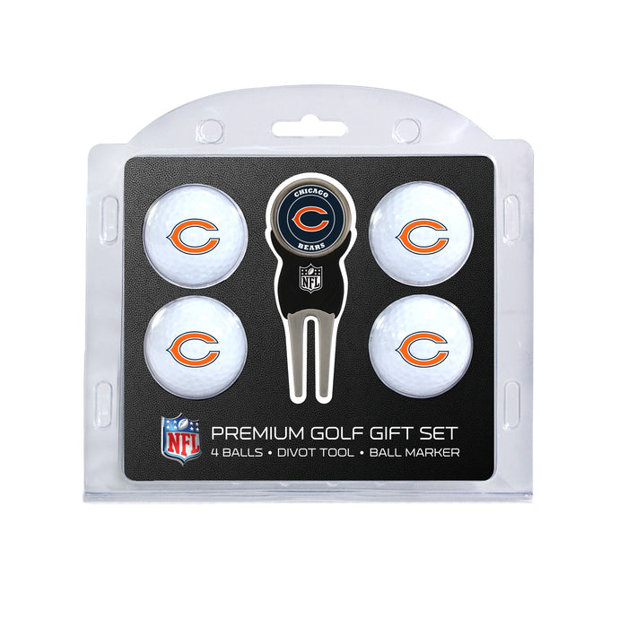 Chicago Bears four ball golf gift set with divot tool and ball marker