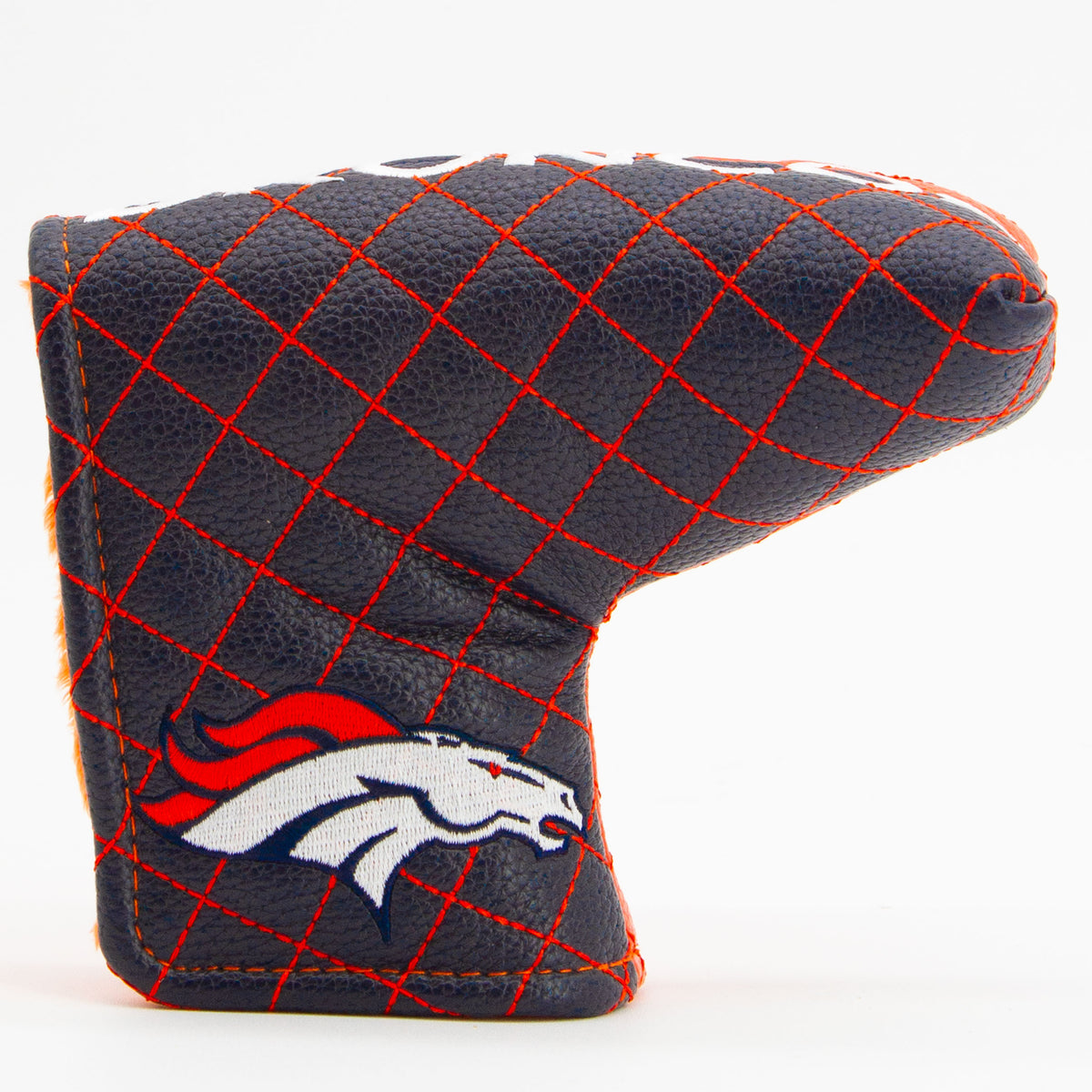 Denver Broncos Split Quilted Blade Putter Cover, front view