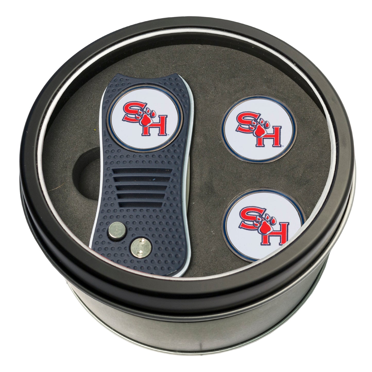 Sam Houston State Switchblade divot tool and ball marker tin gift set