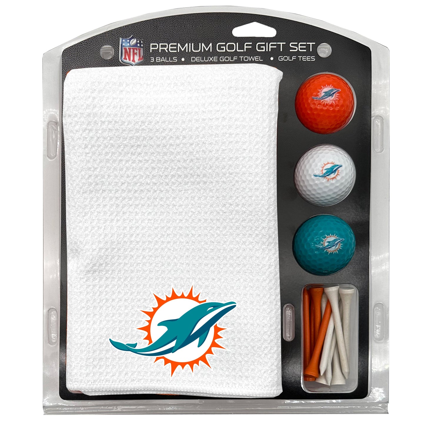 Miami Dolphins White Microfiber Towel Golf Gift Set - Club Rehab