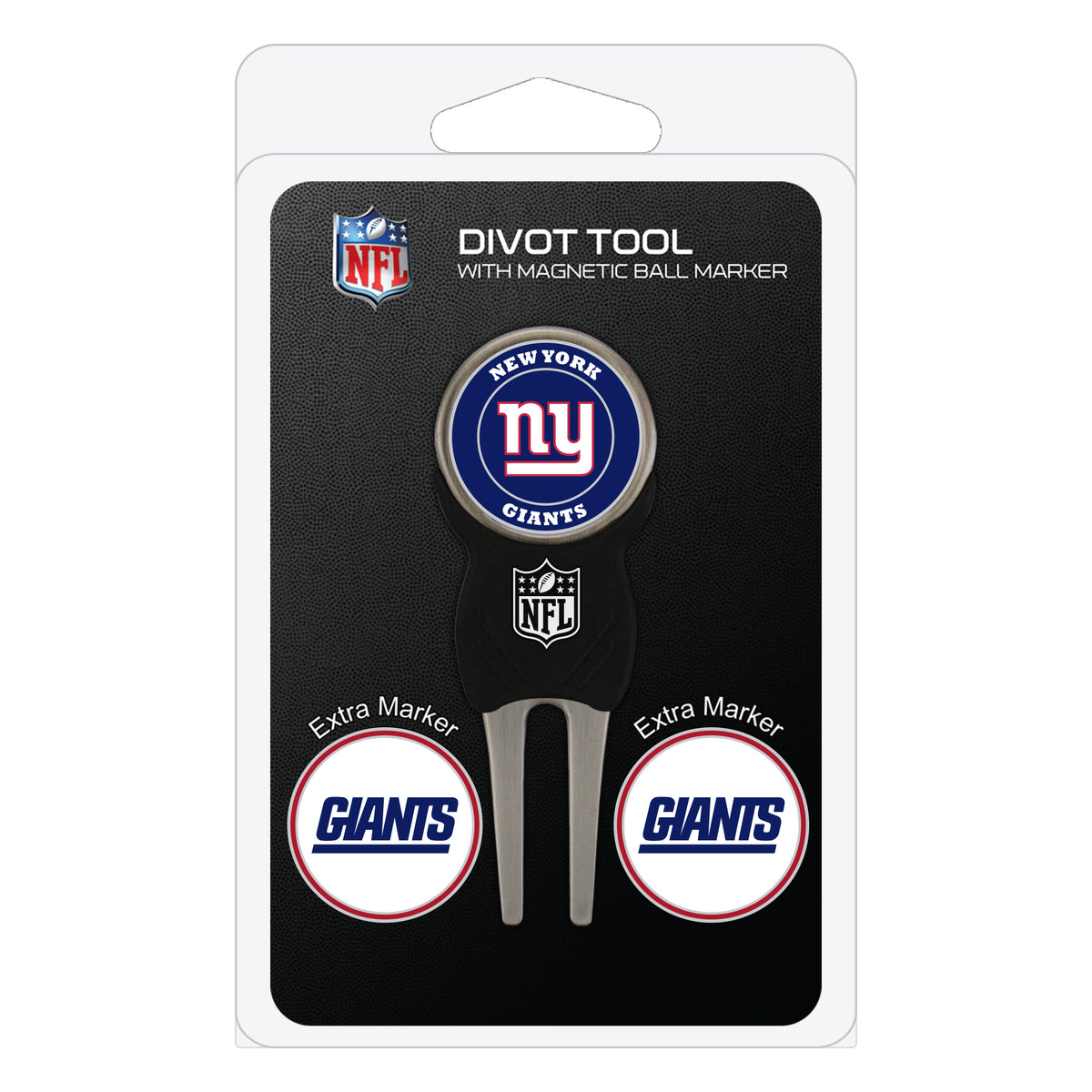 New York Giants divot repair tool and three ball markers