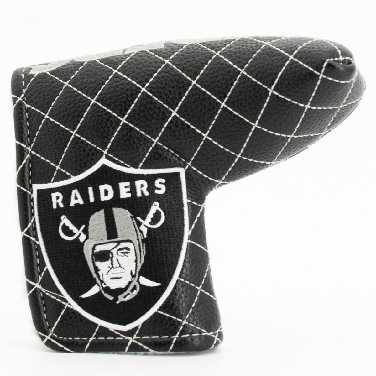 Las Vegas Raiders Solid Blade Putter quilted headcover, front view