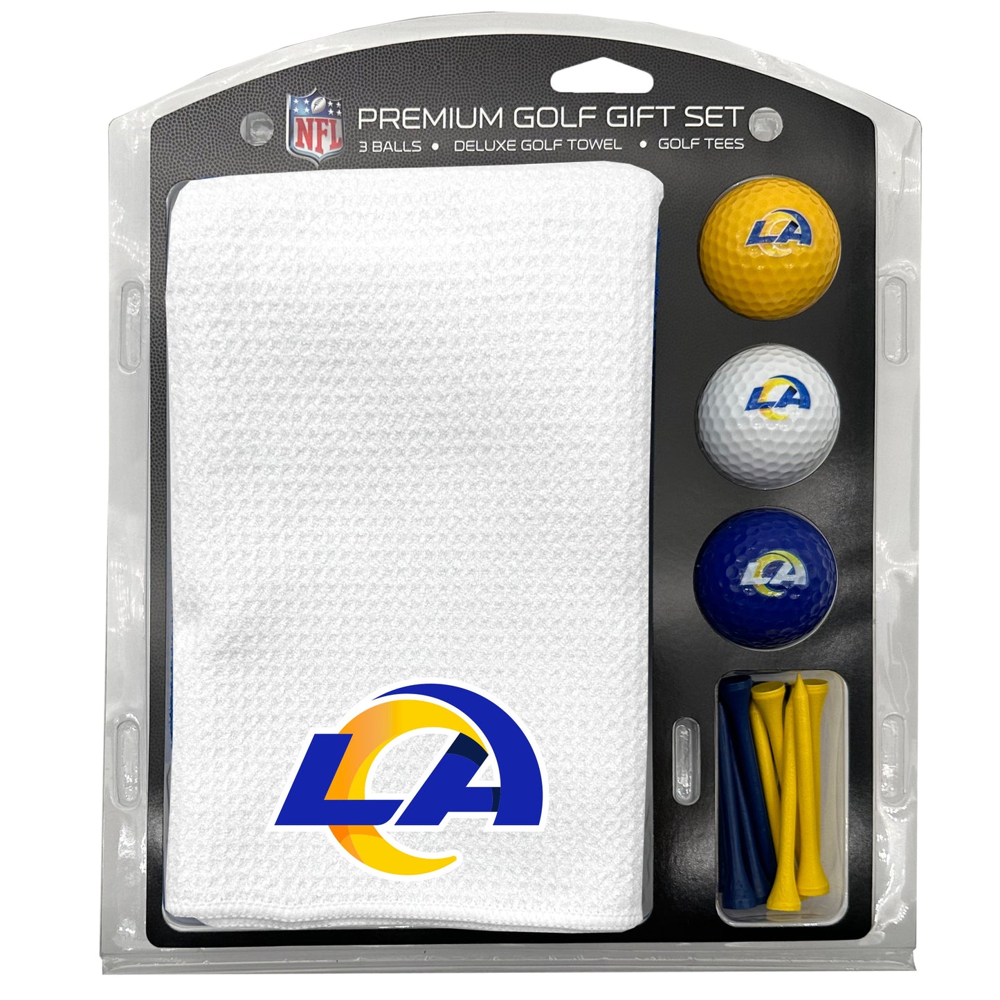 Los Angeles Rams White Microfiber Towel Golf Gift Set - Club Rehab