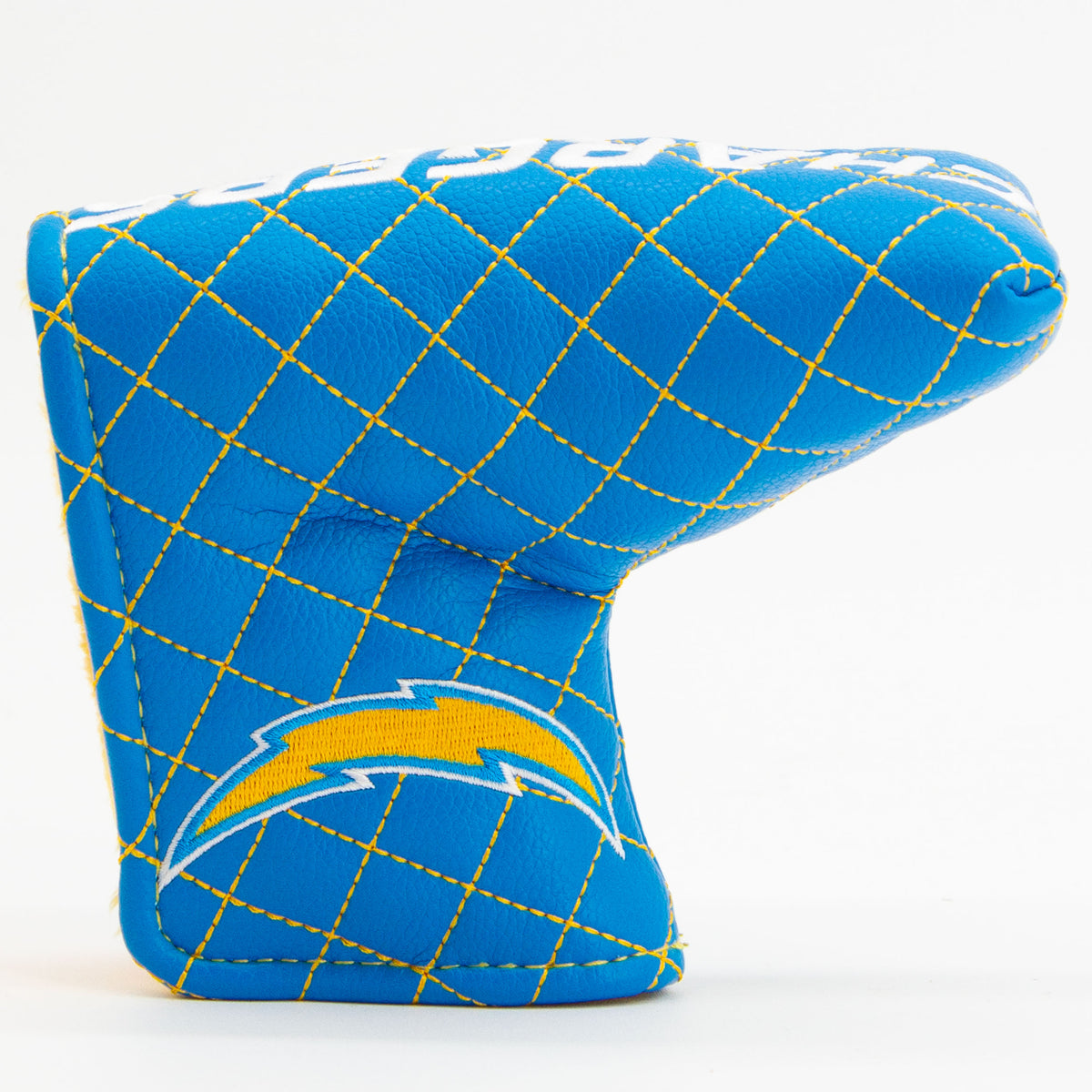 Los Angeles Chargers Solid Blade Putter quilted headcover, front view