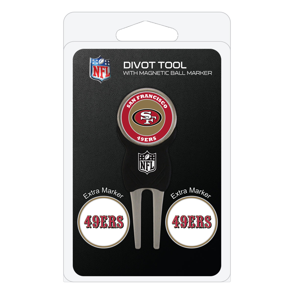 San Francisco 49ers divot repair tool and three ball markers