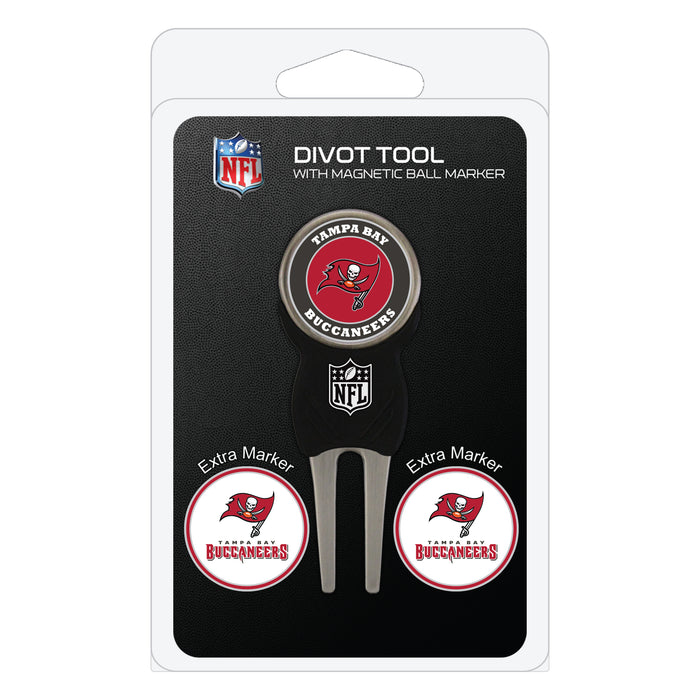 Tampa Bay Buccaneers divot repair tool and three ball markers