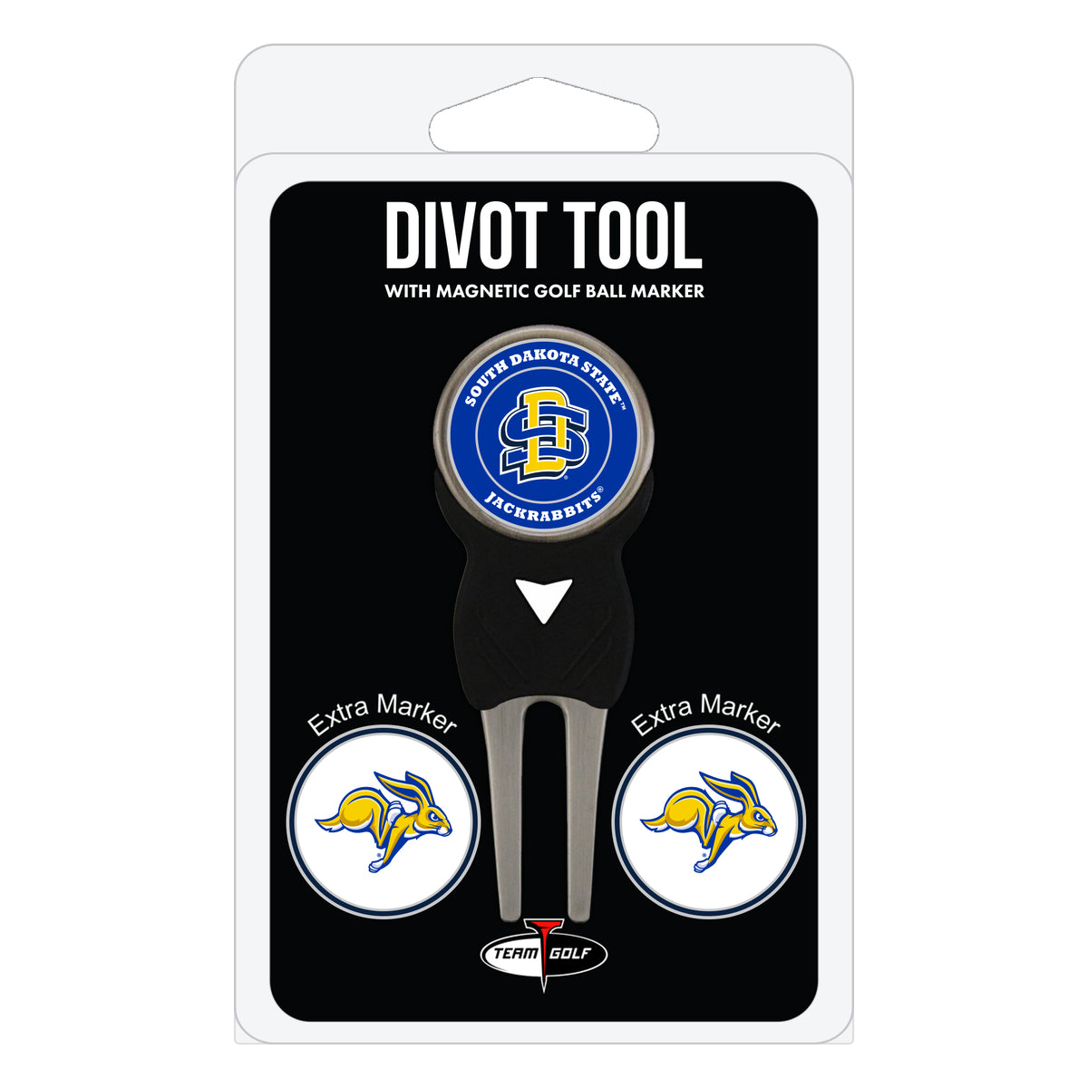 South Dakota State Jackrabbits divot repair tool and three ball markers