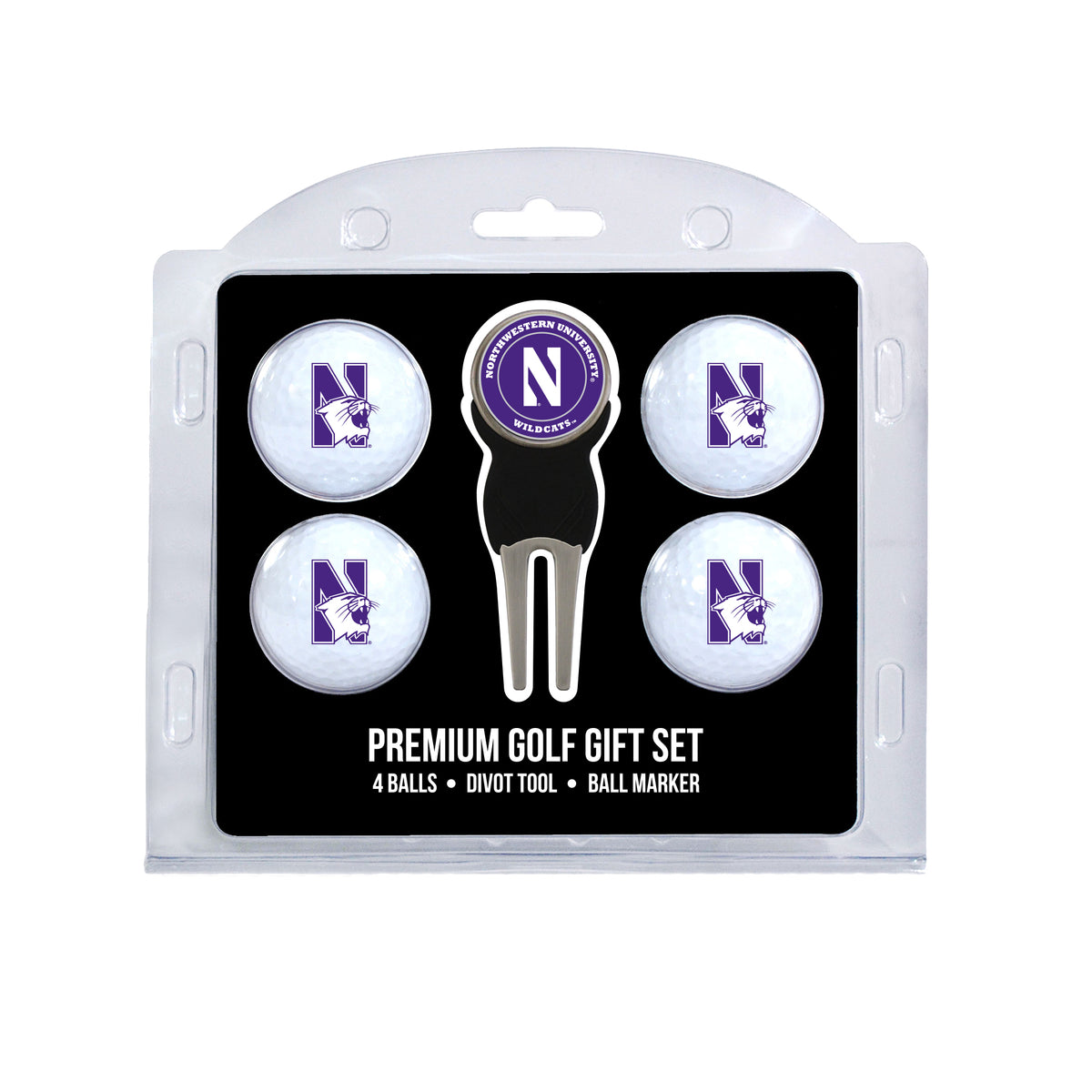 Northwestern Wildcats 4-Ball Golf Gift Set