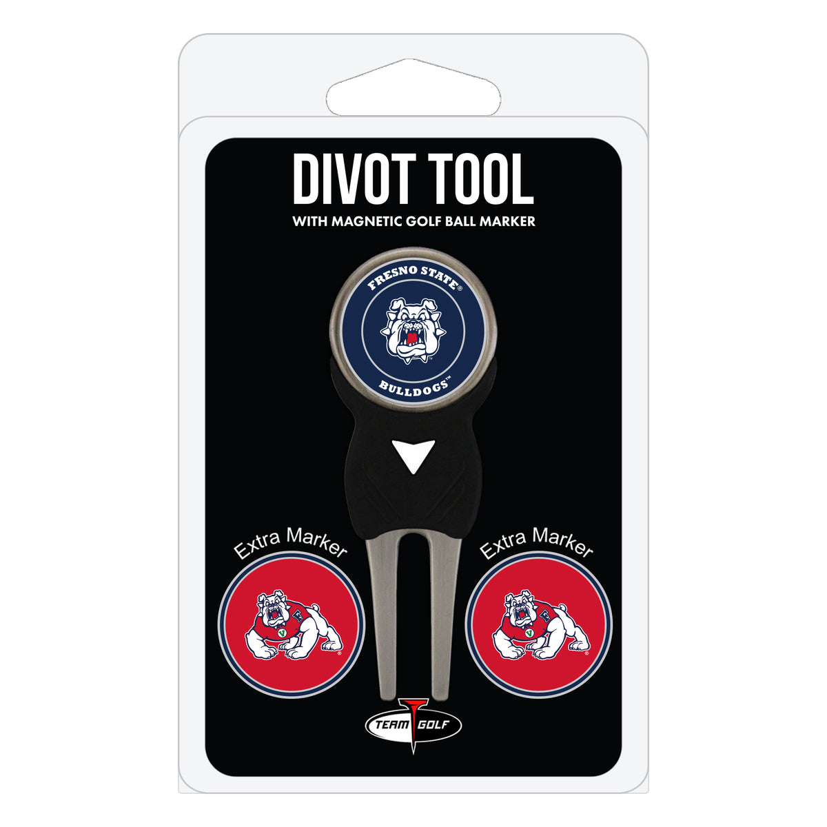 Fresno State Bulldogs divot repair tool and three ball markers