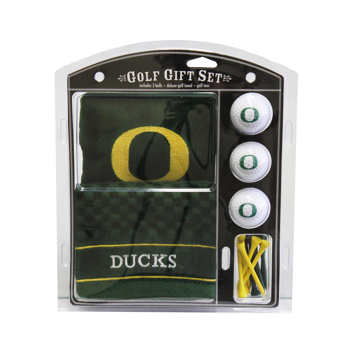 Oregon Ducks Embroidered Towel Golf Gift Set