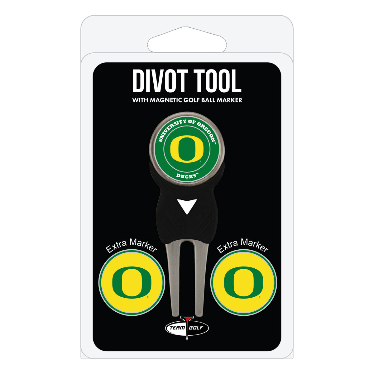 Oregon Ducks divot repair tool and three ball markers