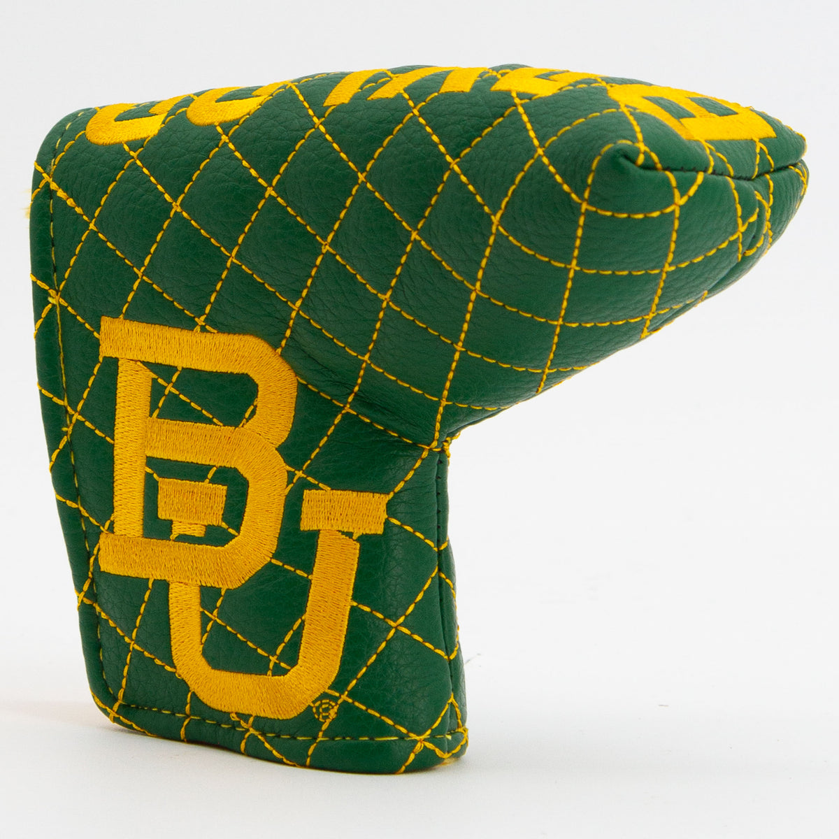 Baylor Bears Solid Quilted Blade Putter Cover, angled view