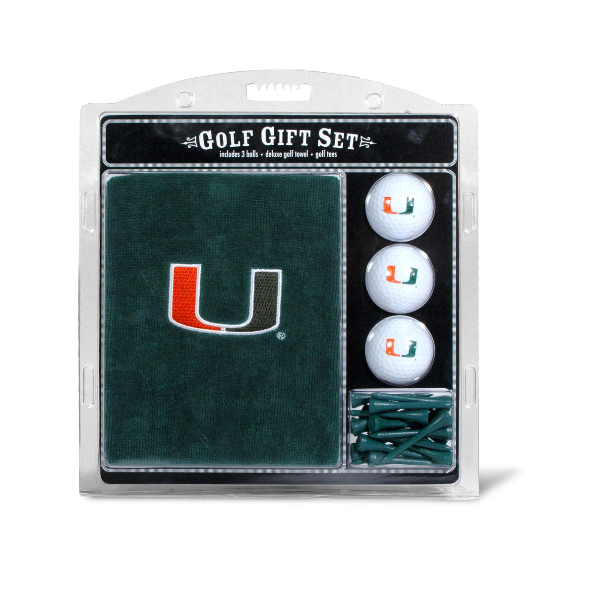 Miami Hurricanes Embroidered Towel Golf Gift Set