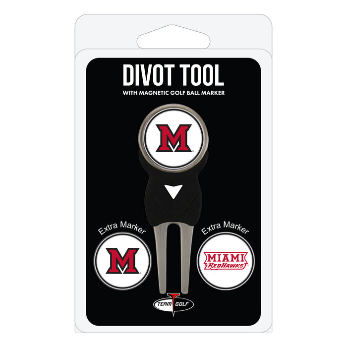 Miami (Ohio) RedHawks divot repair tool and three ball markers