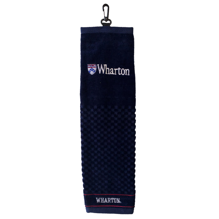Penn Wharton embroidered golf towel