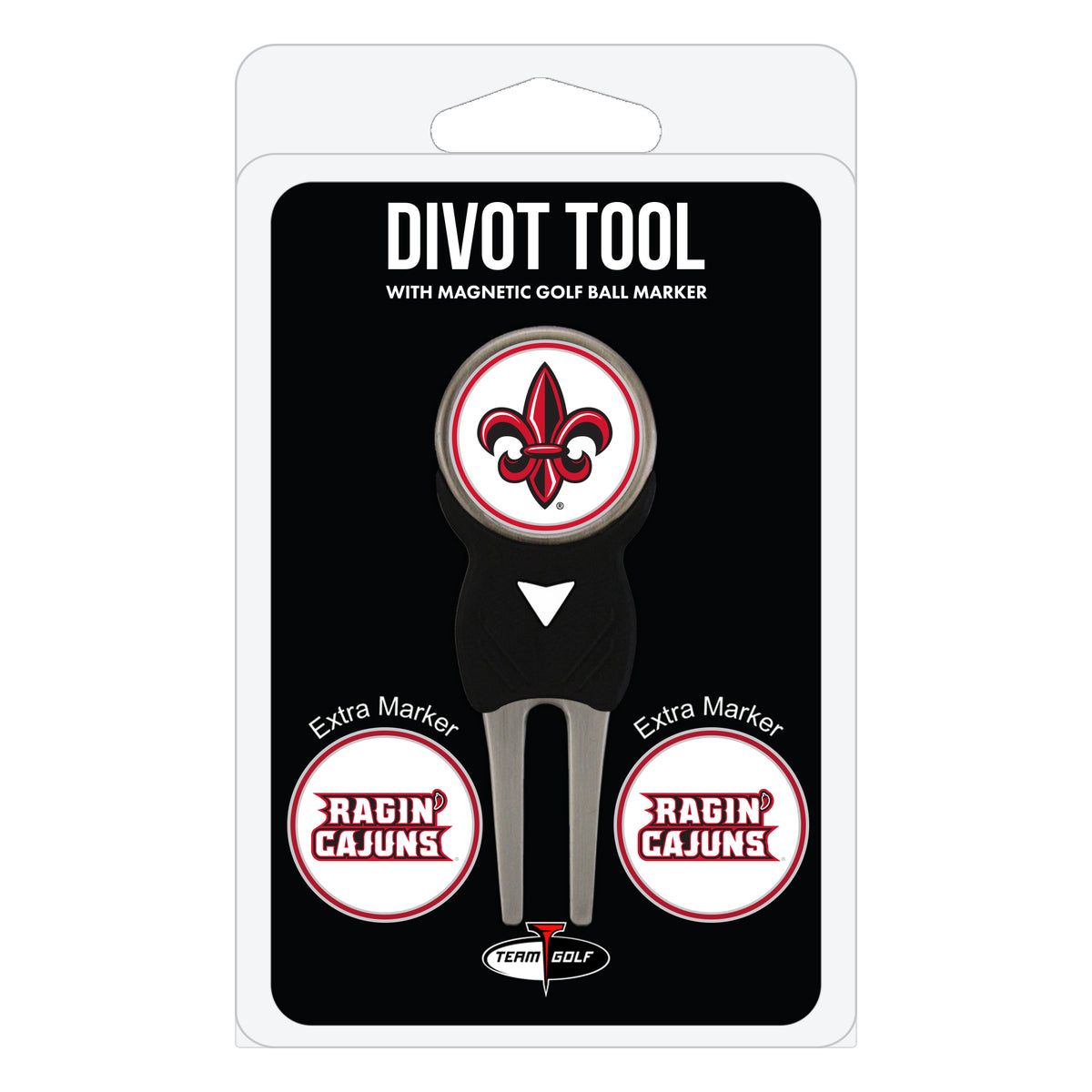 Louisiana Ragin' Cajuns divot repair tool and three ball markers