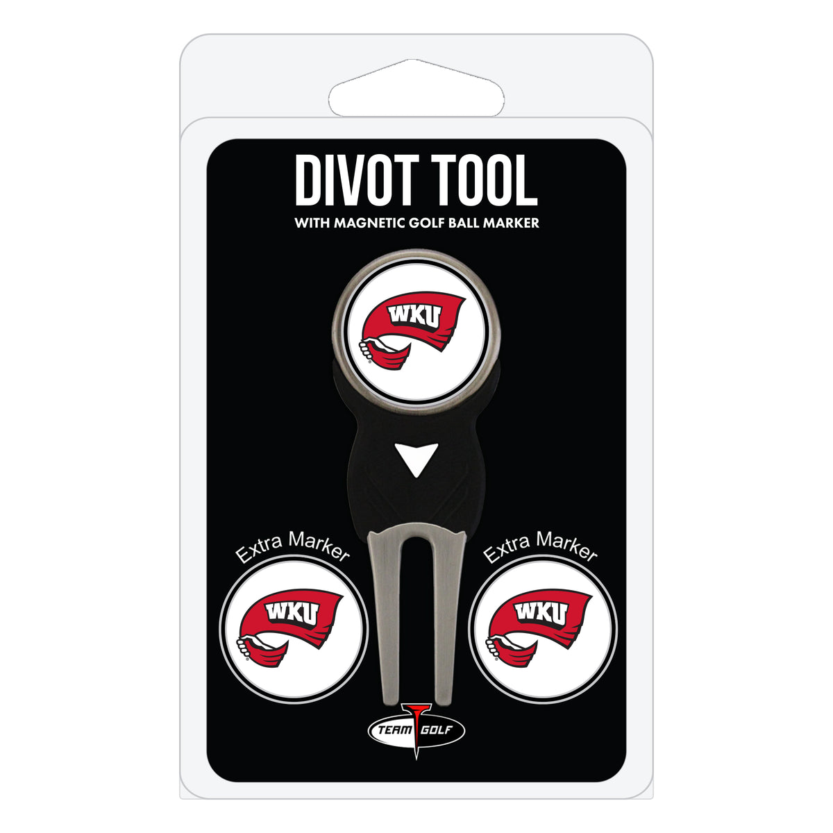 Western Kentucky Hilltoppers divot repair tool and three ball markers