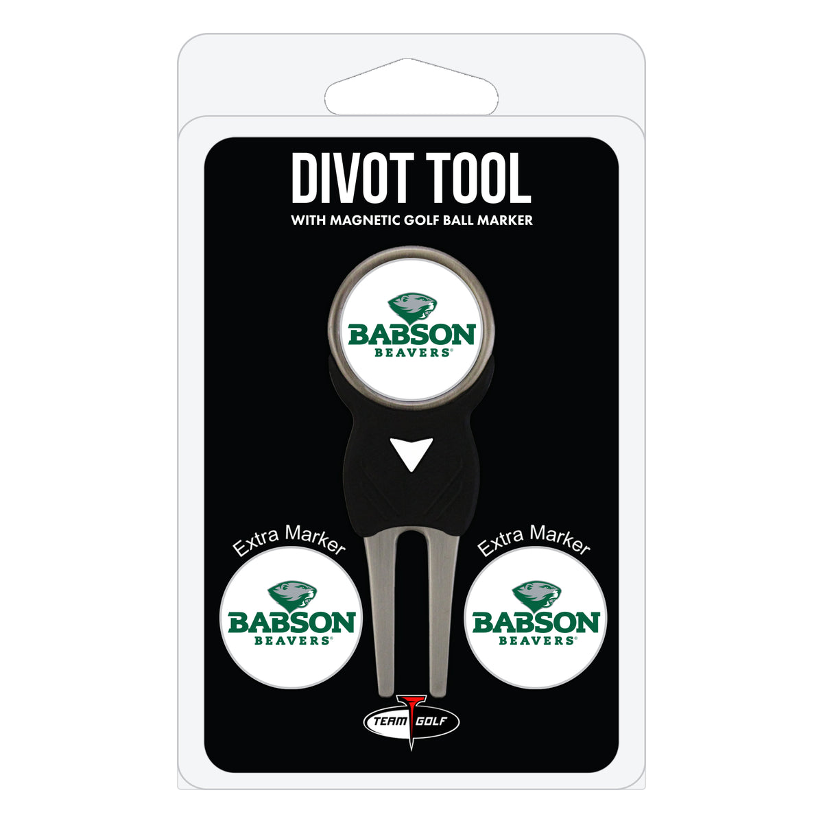 Babson Beavers divot repair tool and three ball markers