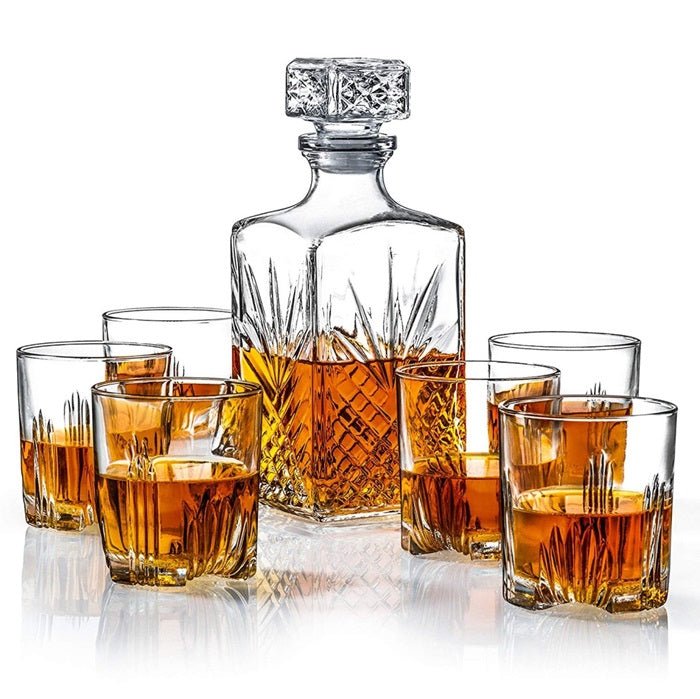 7 pc Decanter and Rock Glass Set - Club Rehab