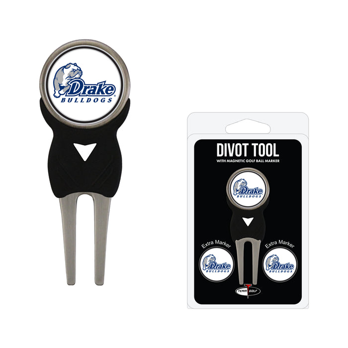 Drake Bulldogs divot repair tool and three ball markers