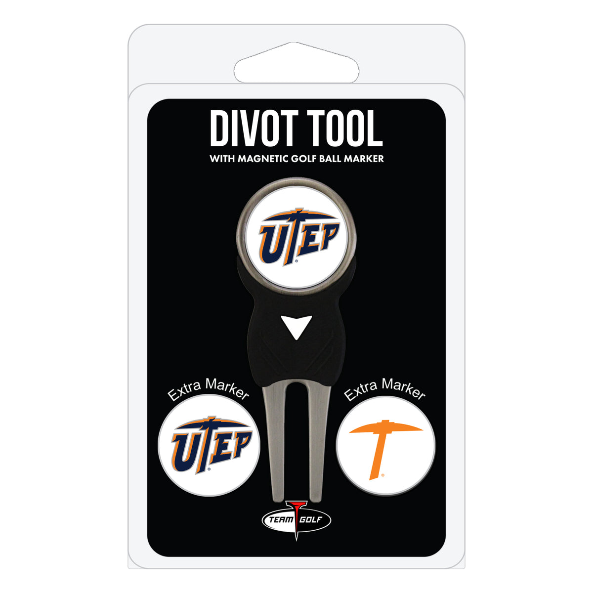 UTEP Miners divot repair tool and three ball markers