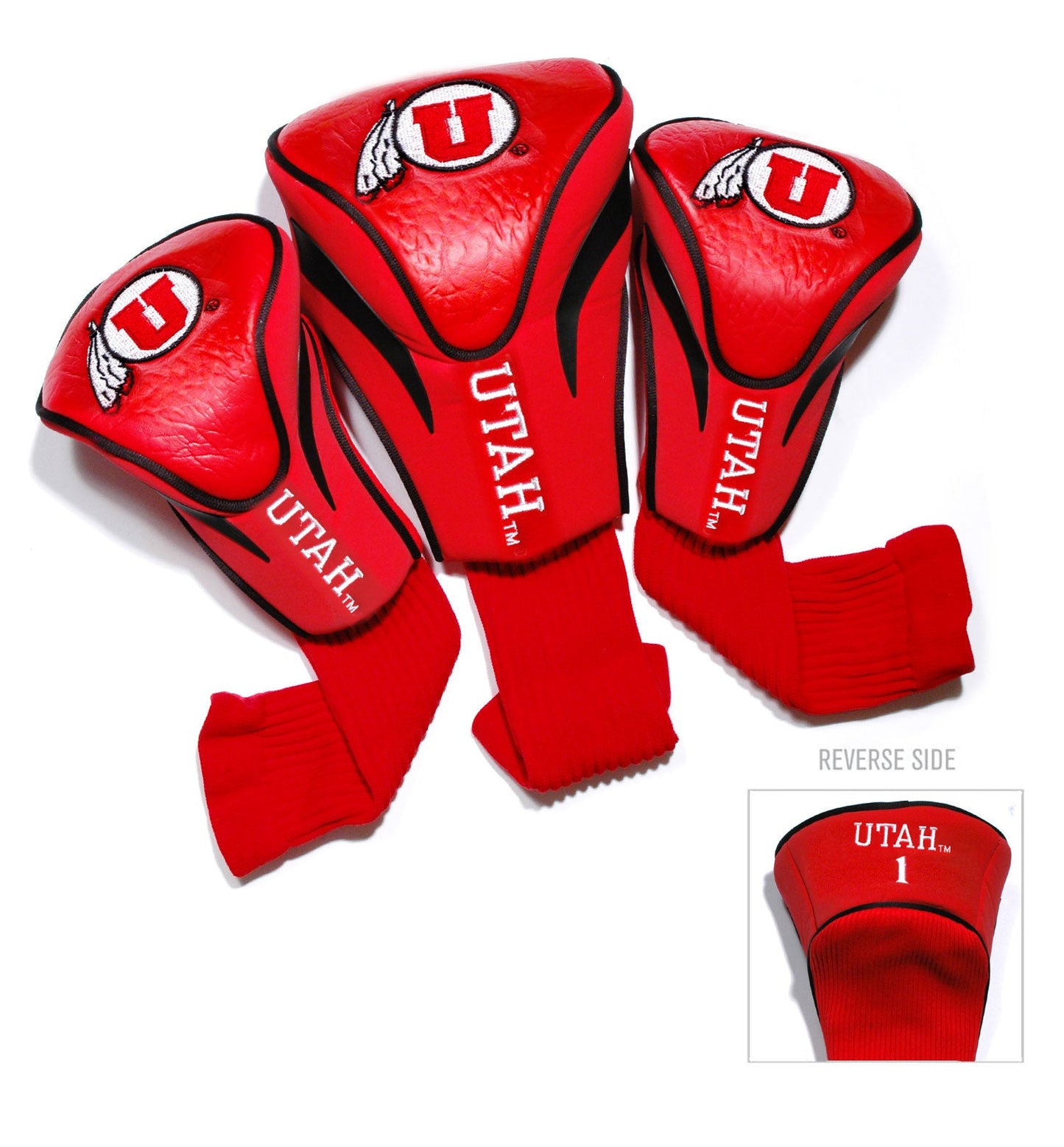 Utah Utes 3 Pack Contour Sock Headcovers - Club Rehab