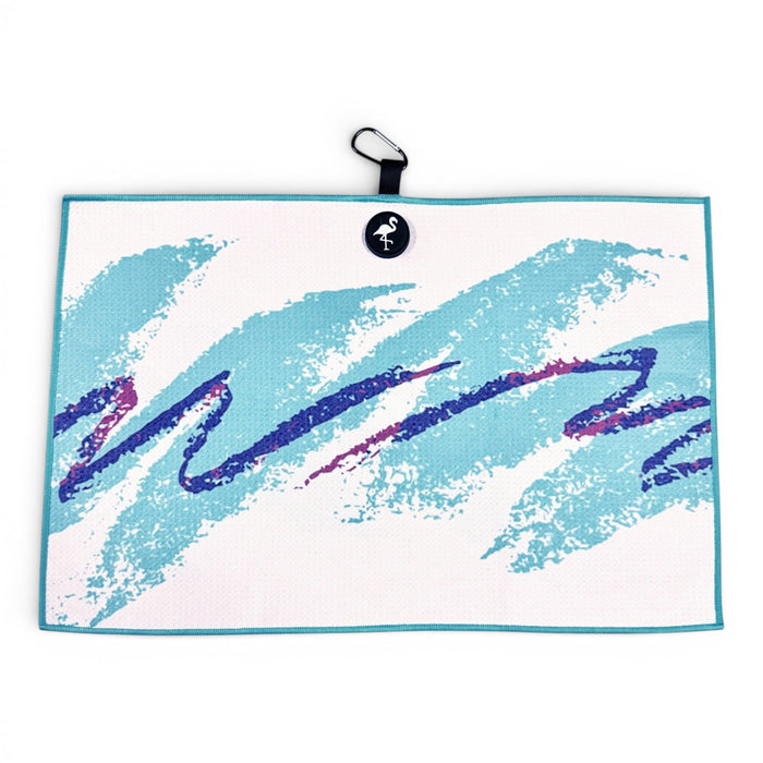 90s Party Cup Golf Towel | Premium Double - Sided Microfiber | Heavy - Duty Magnetic Towel with Carabiner Clip | 24 x 16 in - Club Rehab