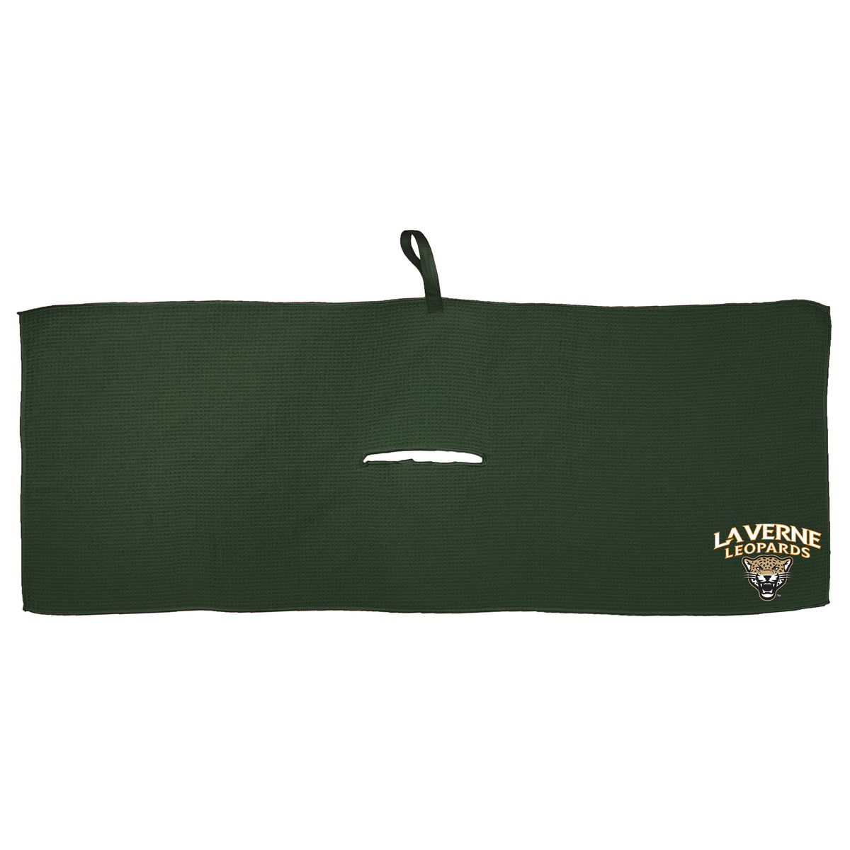 La Verne Leopards 16 x 40 microfiber golf towel with team logo