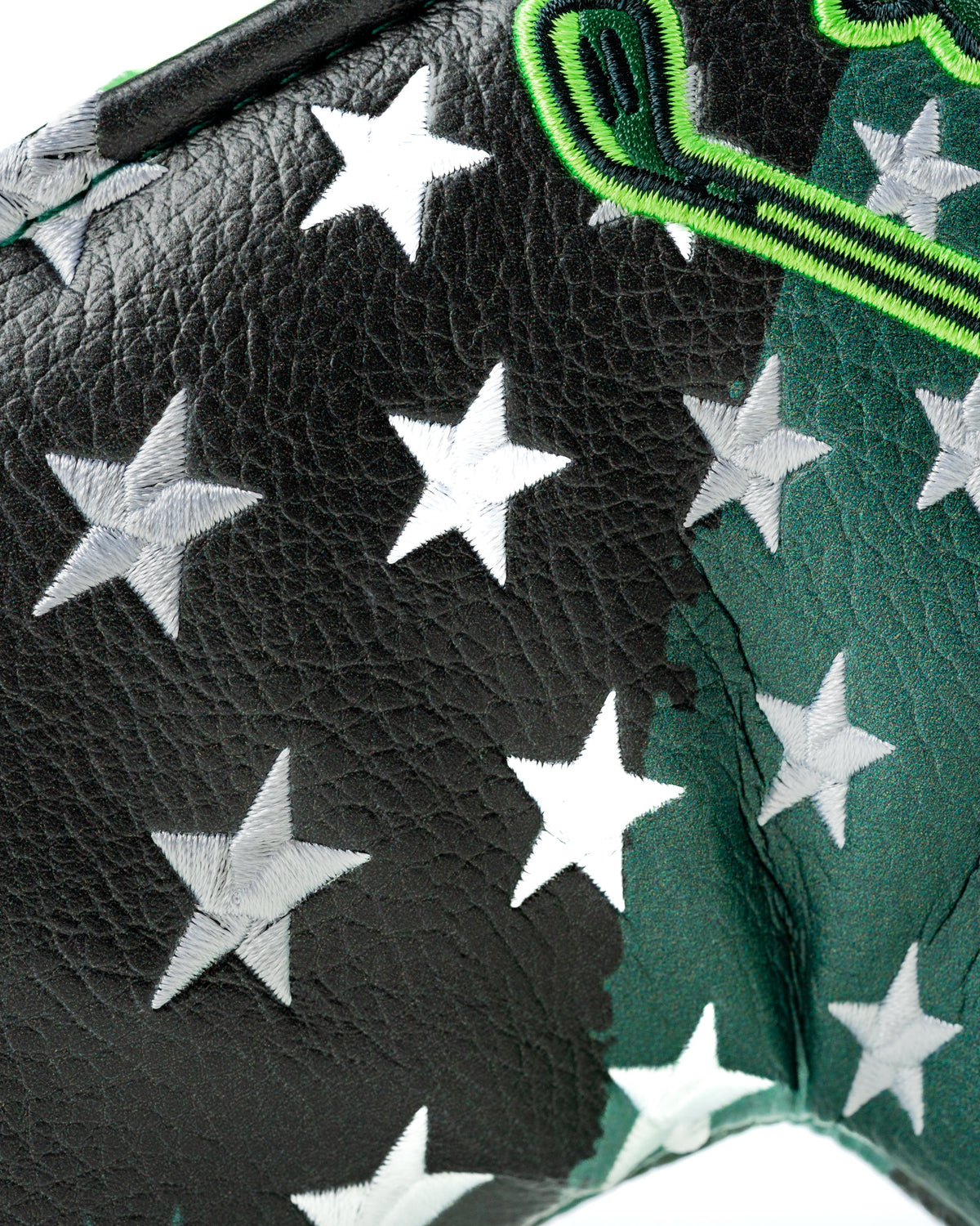 Close-up of star embroidery on Army Man putter headcover