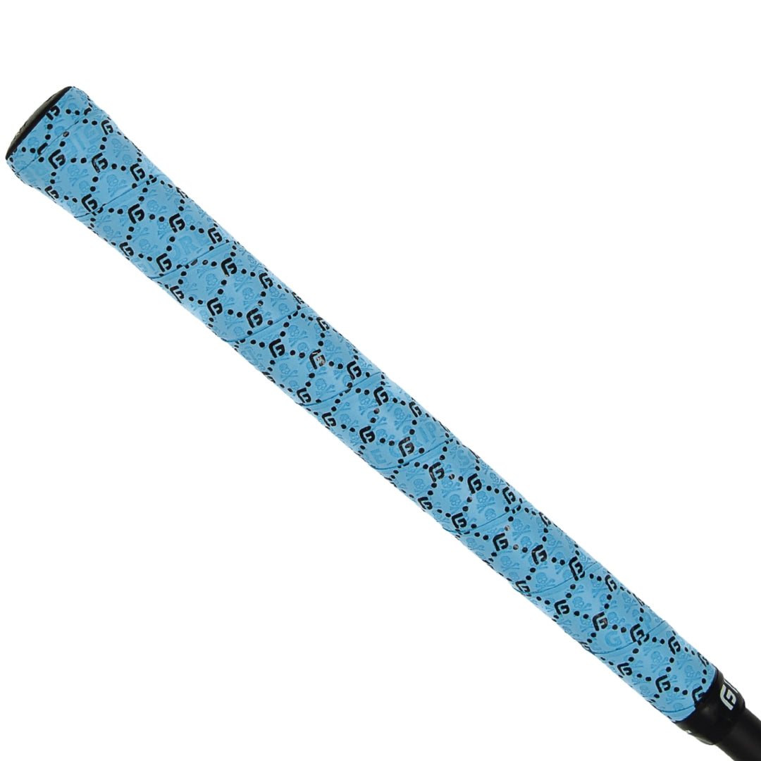 Powder Blue FG Print overgrip wrap installed on a golf club