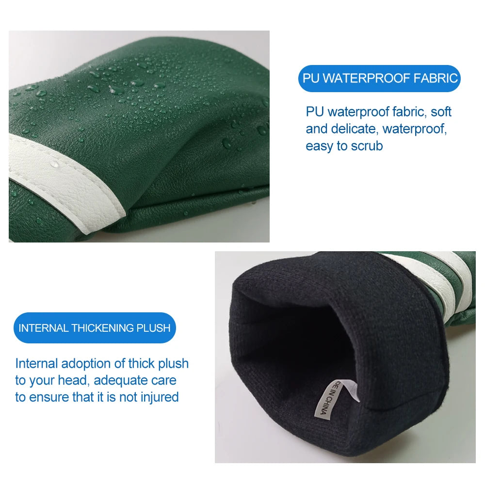 Golf Club Covers Set of 3 Pieces,Driver Headcover,for 1Driver(460cc) 2 Fairway Woods Size,with Rotating Number Plate