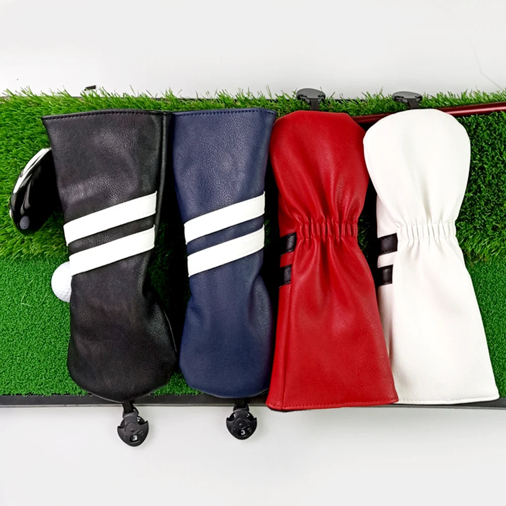Golf Club Covers Set of 3 Pieces,Driver Headcover,for 1Driver(460cc) 2 Fairway Woods Size,with Rotating Number Plate