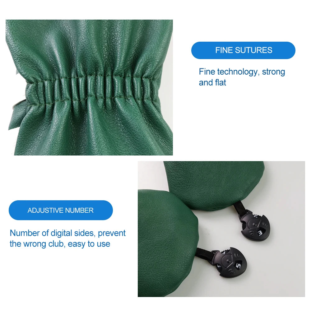 Golf Club Covers Set of 3 Pieces,Driver Headcover,for 1Driver(460cc) 2 Fairway Woods Size,with Rotating Number Plate