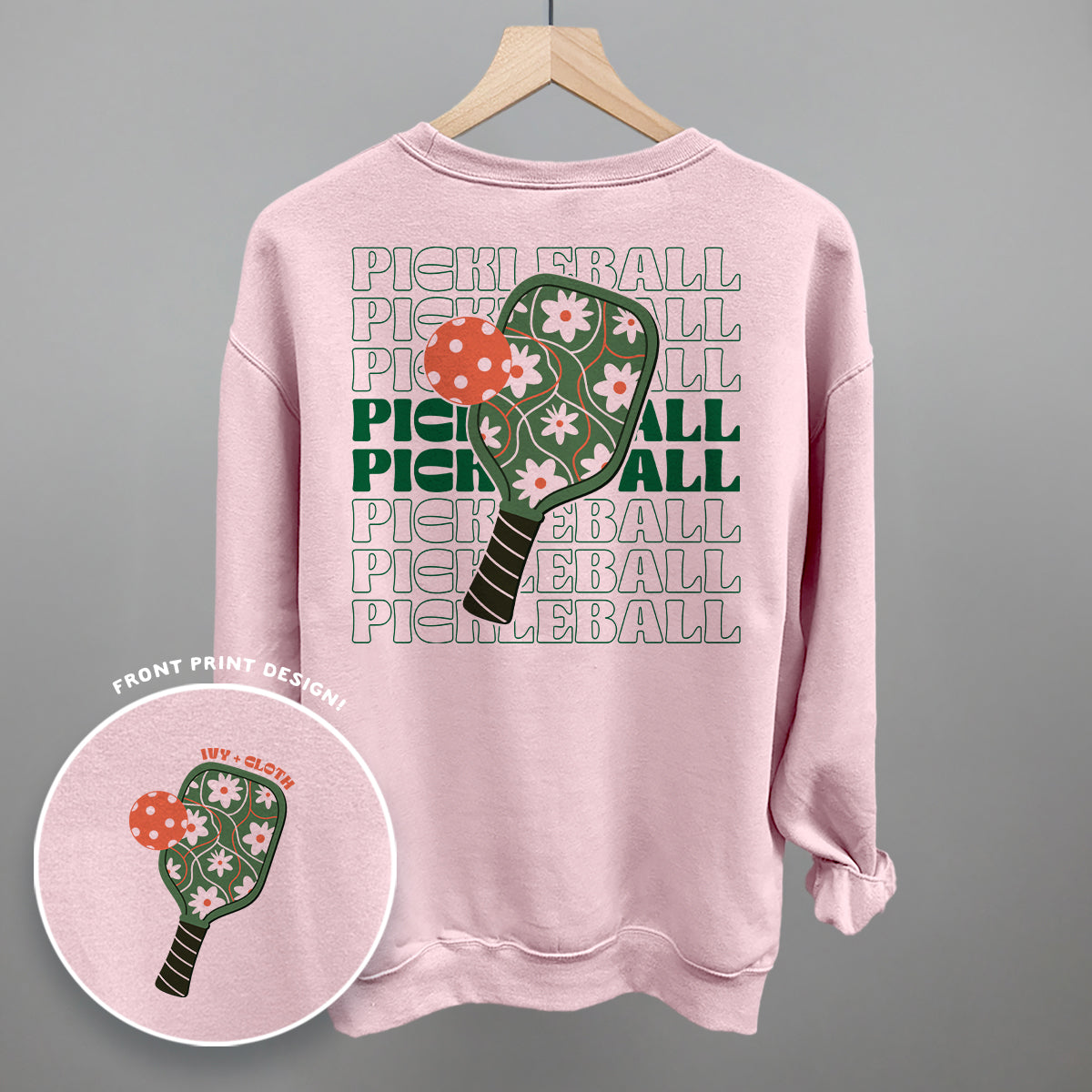 Pickleball Floral Back-Print Tees & Sweatshirts - product detail 4