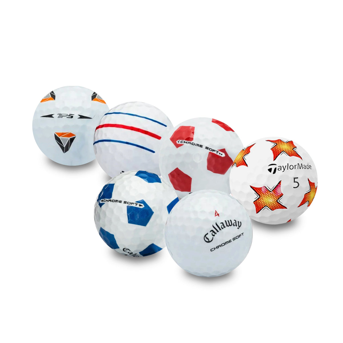 Used Callaway & TaylorMade Logo and Stripe Golf Balls - 48 - product detail 2