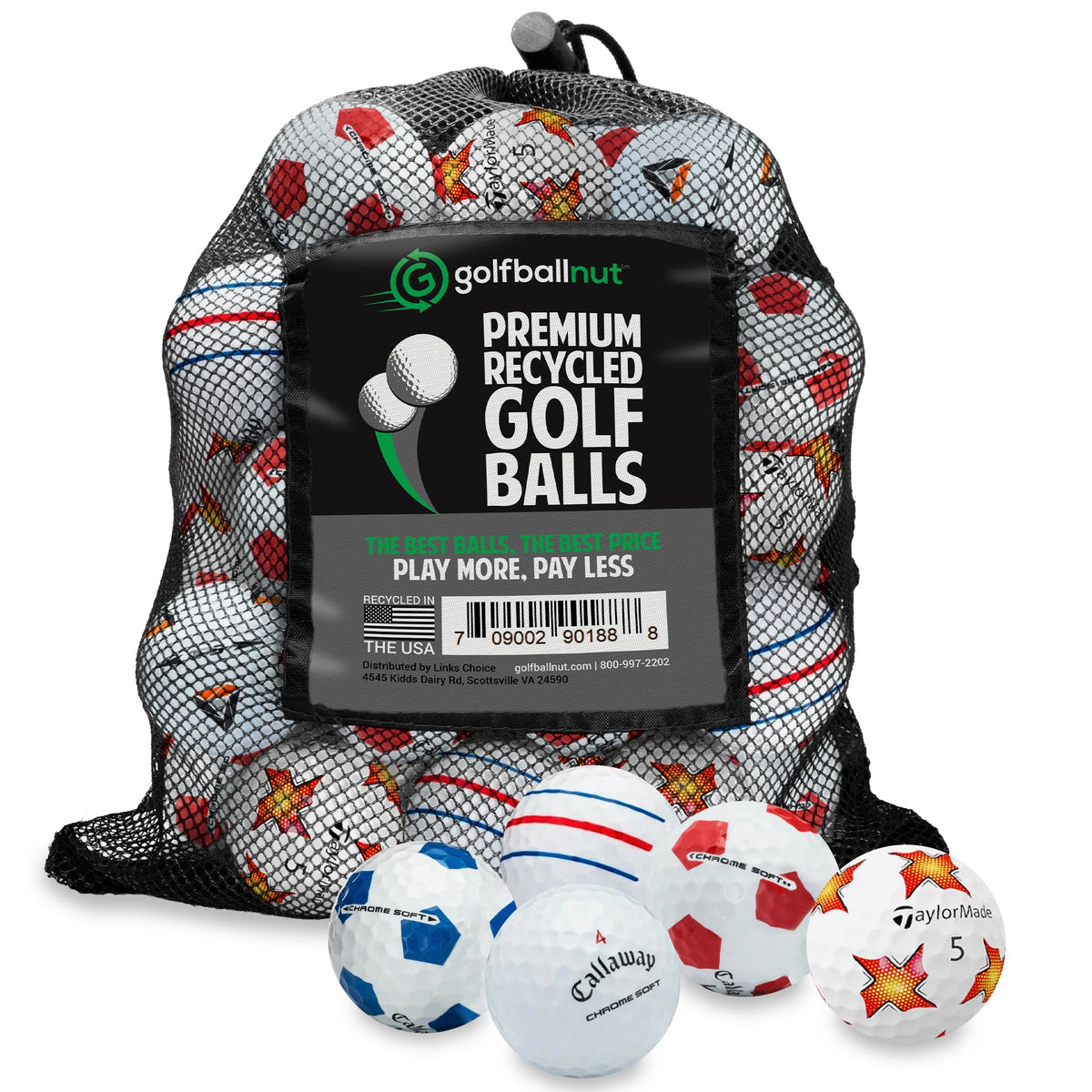 Used Callaway & TaylorMade Logo and Stripe Golf Balls - 48