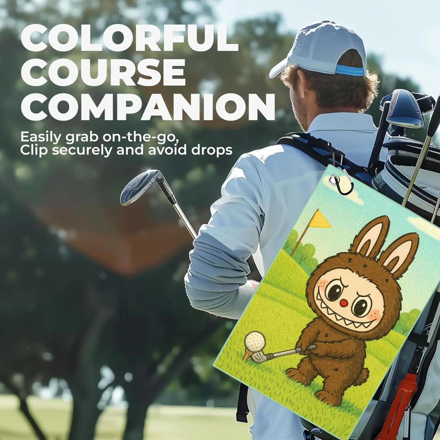 Labubu Golf Towel – Microfiber Mischief with Clip