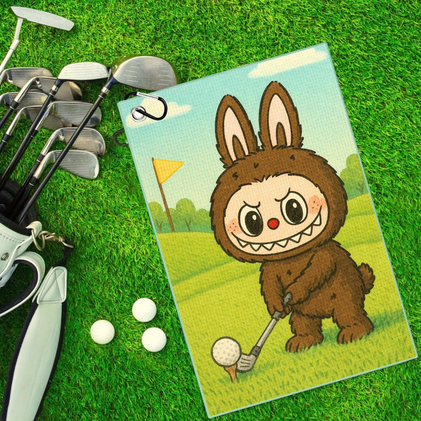 Labubu Golf Towel – Microfiber Mischief with Clip