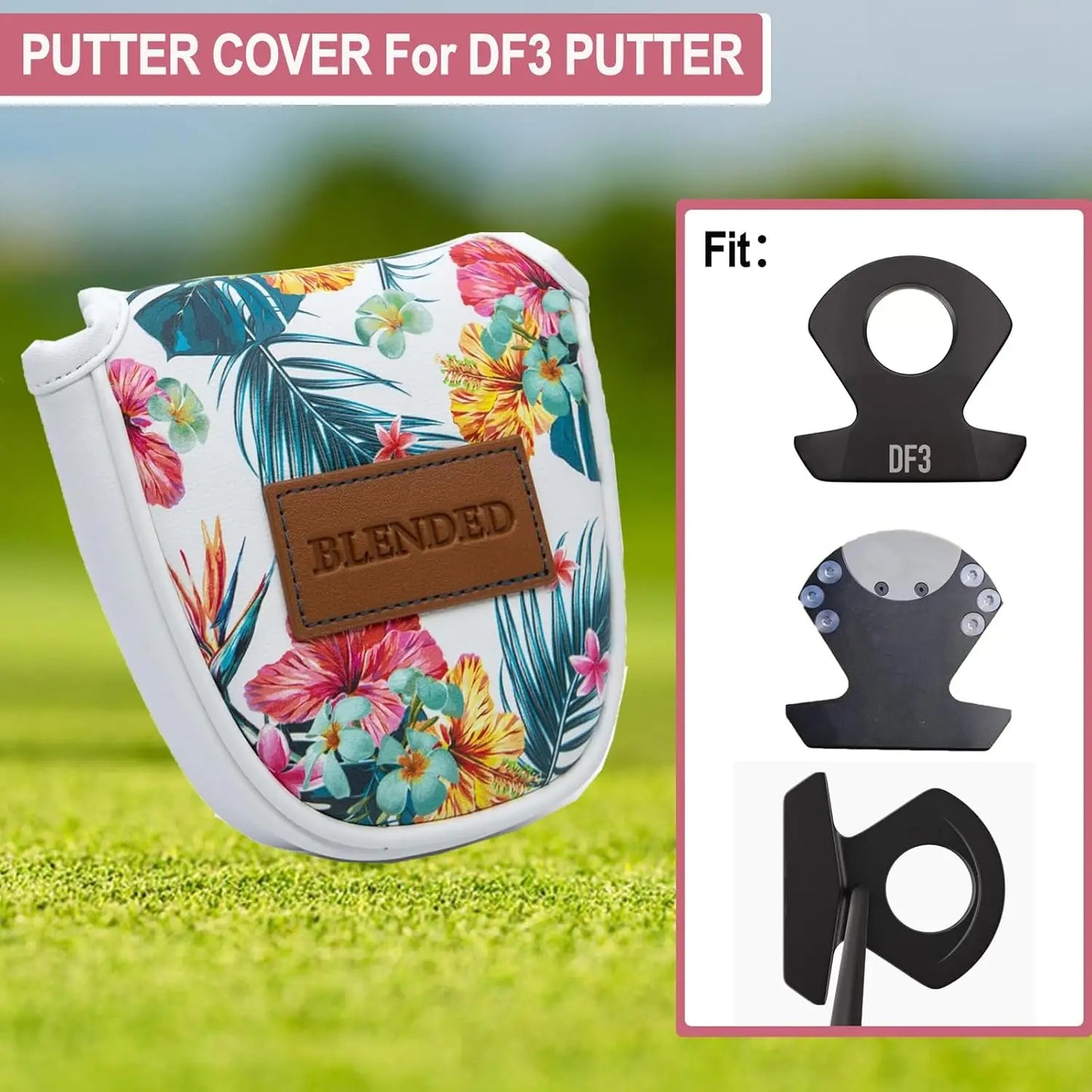 Golf Headcover For DF3 Mallet Putter Center Shaft