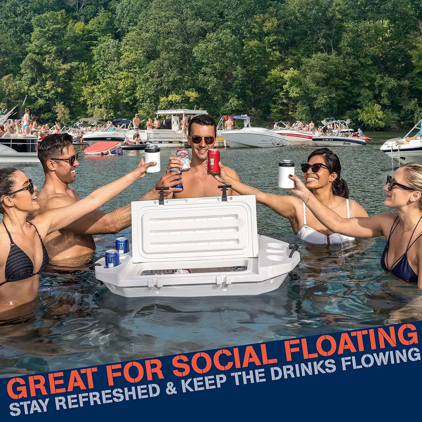 Cuddy Floating Cooler and Dry Storage Vessel – 40QT Amphibious Hard Shell Design - Multiple Color Options