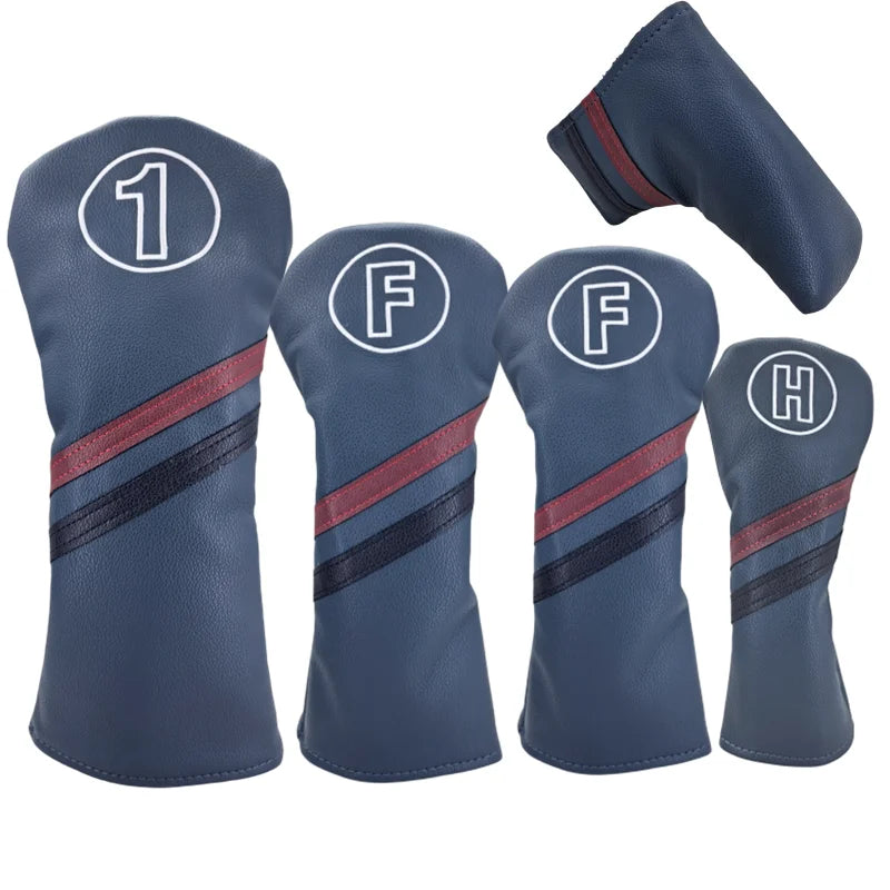 Golf Club Head Covers – Driver, Fairway, Hybrid & Putter Covers (PU Leather)