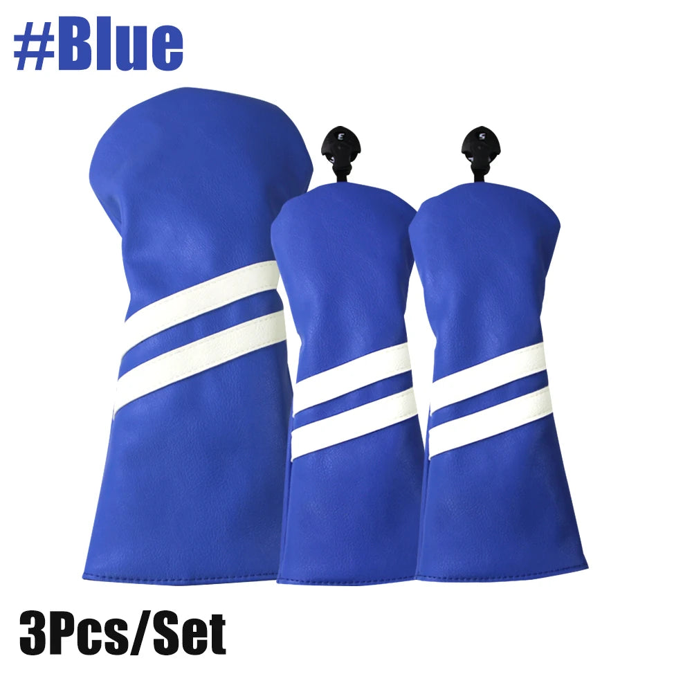 Golf Club Covers Set of 3 Pieces,Driver Headcover,for 1Driver(460cc) 2 Fairway Woods Size,with Rotating Number Plate