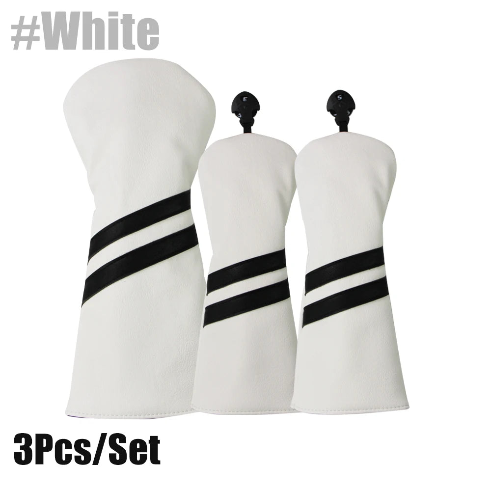 Golf Club Covers Set of 3 Pieces,Driver Headcover,for 1Driver(460cc) 2 Fairway Woods Size,with Rotating Number Plate